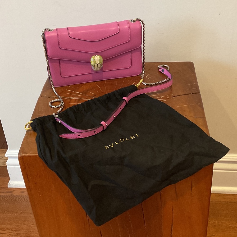 Bulgari Vibrant Pink Serpenti Crossbody Bag or Shoulder bag